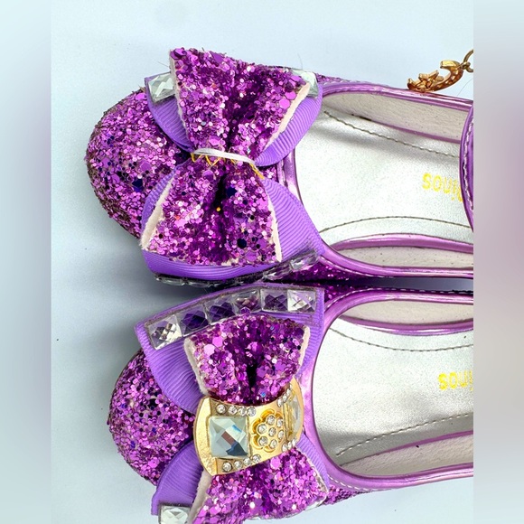 Sz 31 Purple Glitter Kids DressUp Shoes - Picture 3 of 6